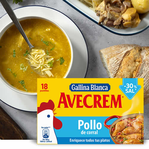 Avecrem Pollo -30% Sal en DisfrutaBox Como en casa en ningun sitio Avecrem Pollo -30% Sal en DisfrutaBox Como en casa en ningun sitio