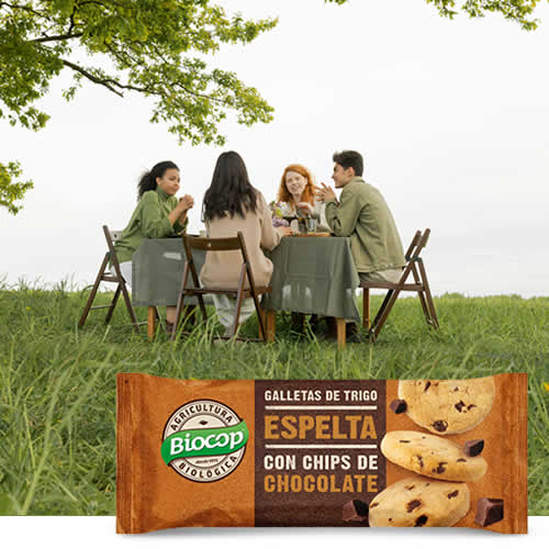 Galleta Ecológica de Trigo Espelta con chips de chocolate Biocop en DisfrutaBox All You Need is Love Galleta Ecológica de Trigo Espelta con chips de chocolate Biocop en DisfrutaBox All You Need is Love